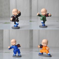 Bộ tượng trang trí hình 4 chú tiểu múa võ túy quyền độc đáo