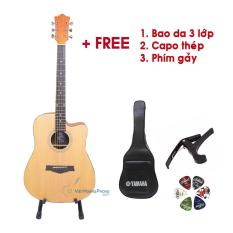 Đàn Guitar Acoustic VHP190 Gỗ Mahogany nguyên tấm (Có ty chỉnh cần) – Tặng Bao da + Capo + Phím gảy – Việt Hoàng Phong