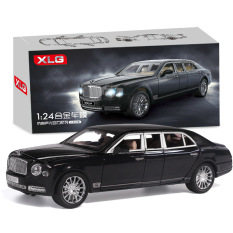 Xe mô hình siêu sang Bentley Mulsane Grand Limousine tỉ lệ 1:24 chất liệu hợp kim, có đèn, mở 6 cánh