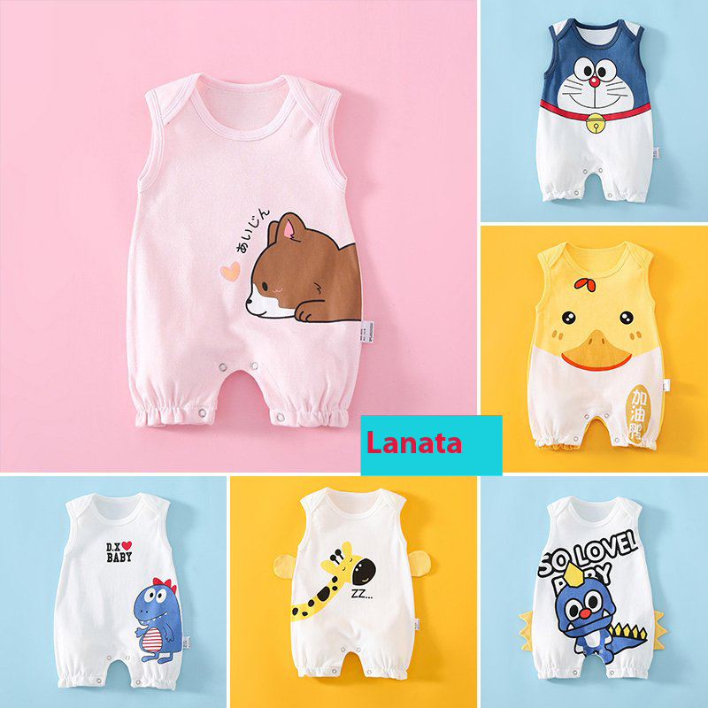 Body Sát Nách cho bé chất Cotton Mềm Mịn mẫu quần áo sơ sinh Bé Trai Bé Gái siêu dễ thương từ 0 đến 12 tháng