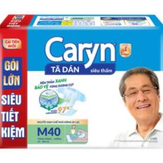 Tã dán Caryn M40 mẫu mới đệm thấm xanh bảo vệ vùng xương cụt