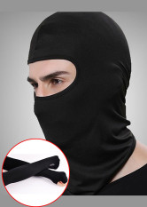 combo Khăn trùm đầu Ninja Fullface + Găng Tay Chống Nắng Xỏ Ngón màu đen