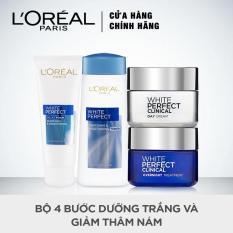 Bộ 4 bước dưỡng trắng và giảm thâm nám L’Oreal Paris White Perfect Clinical