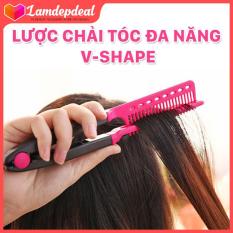 Lamdepdeal – Lược chải tóc đa năng V-Shape – duỗi thằng – uốn cúp – phồng tóc 3in1 -Dụng cụ làm tóc