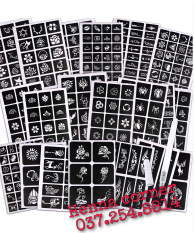 KHUÔN VẼ /XĂM HENNA, TATTOO TẤM A4 từ 10-18 khuôn (không kèm mực)