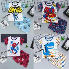Combo 4 bộ đồ cộc tay cho bé trai-2 bộ siêu nhân xanh đỏ,batman, KL