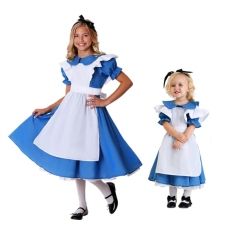 【Original】 Plus Size Blue Alice In Wonderland Costume Children Party Fancy Cosplay Lolita Maid Halloween Costumes for kids Girls Dress