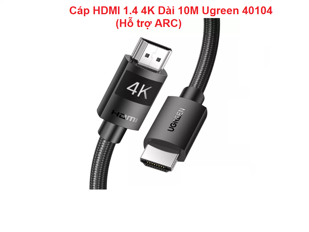 Cáp HDMI 1.4 4K Dài 10M Ugreen 40104 (hỗ trợ ARC)