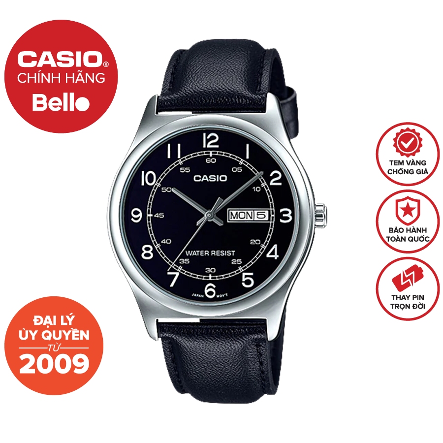 Đồng hồ Nam dây da Casio MTP-V006 chính hãng bảo hành 1 năm Pin trọn đời