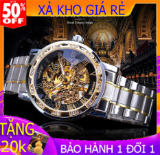 Đồng hồ cơ nam Winner TM02-Đồng hồ nam Cợ lộ máy-Đồng hồ cơ lộ máy-Đồng hồ nam dây thép đúc đặc không gỉ-Mặt chống xước-Đồng hồ chống nước-Đồng hồ nam giá rẻ-Có quà tặng