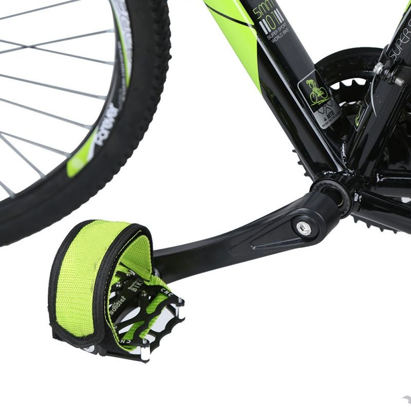 1Pair Fixed Gear Fixie BMX Bike Anti-slip Double Adhesive Straps Pedal Strap Belt Green - intl