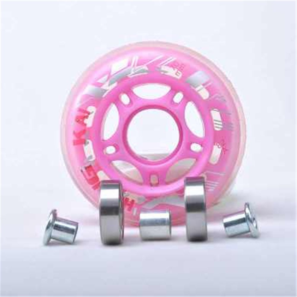 4 Pcs 70mm 82A Replacement Wheels Rollerblade Skating Inline Skate Shoes Pink - intl