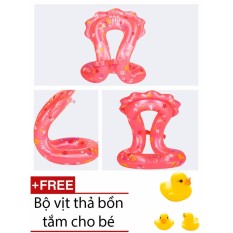 Áo phao quấn quanh người cho bé tập bơi size S + Bộ vịt thả bể bơi cho bé GRHN
