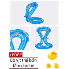 Áo phao quấn quanh người cho bé tập bơi size S + Bộ vịt thả bể bơi cho bé SYT-113