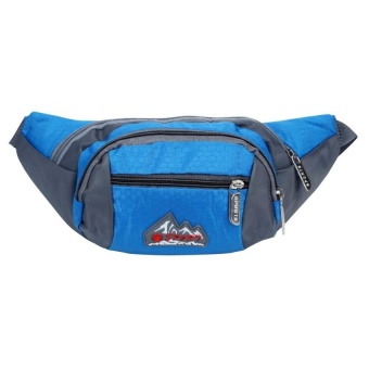 Bang Mens Outdoor Running Sports Zipper Waist Bag Pouch Blue - intl