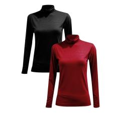 Bộ 2 áo giữ nhiệt cổ lọ, tay dài (đen+đô)