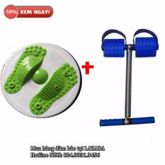 Bộ 2 món dụng cụ tập cơ bụng Tummy và Đĩa xoay eo giảm cân (Xanh)