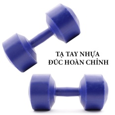 Bộ 2 tạ tay nhựa đúc hoàn chỉnh 5kg (Xanh hoặc đỏ)