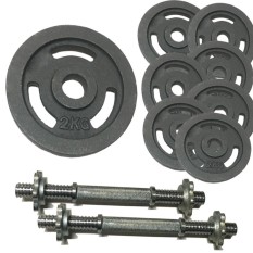 BỘ 2 TẠ THÁO LẮP 9,3KG ( 8 MIẾNG TẠ GANG 2KG)