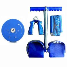 Bộ 4 món dụng cụ tập thể dục đa năng Tummy và đĩa xoay eo (Xanh)