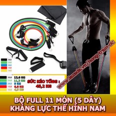 BỘ DỤNG CỤ FULL DÂY CAO SU ĐÀN HỒI KHÁNG LỰC TẬP GYM THỂ HÌNH TẠI NHÀ CHO NAM