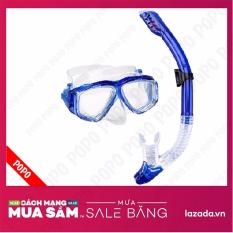 Bộ kính lặn Ống thở, mắt KÍNH CƯỜNG LỰC, ống thở ngăn nước cao cấp + Quà Tặng 3M POPO Collection