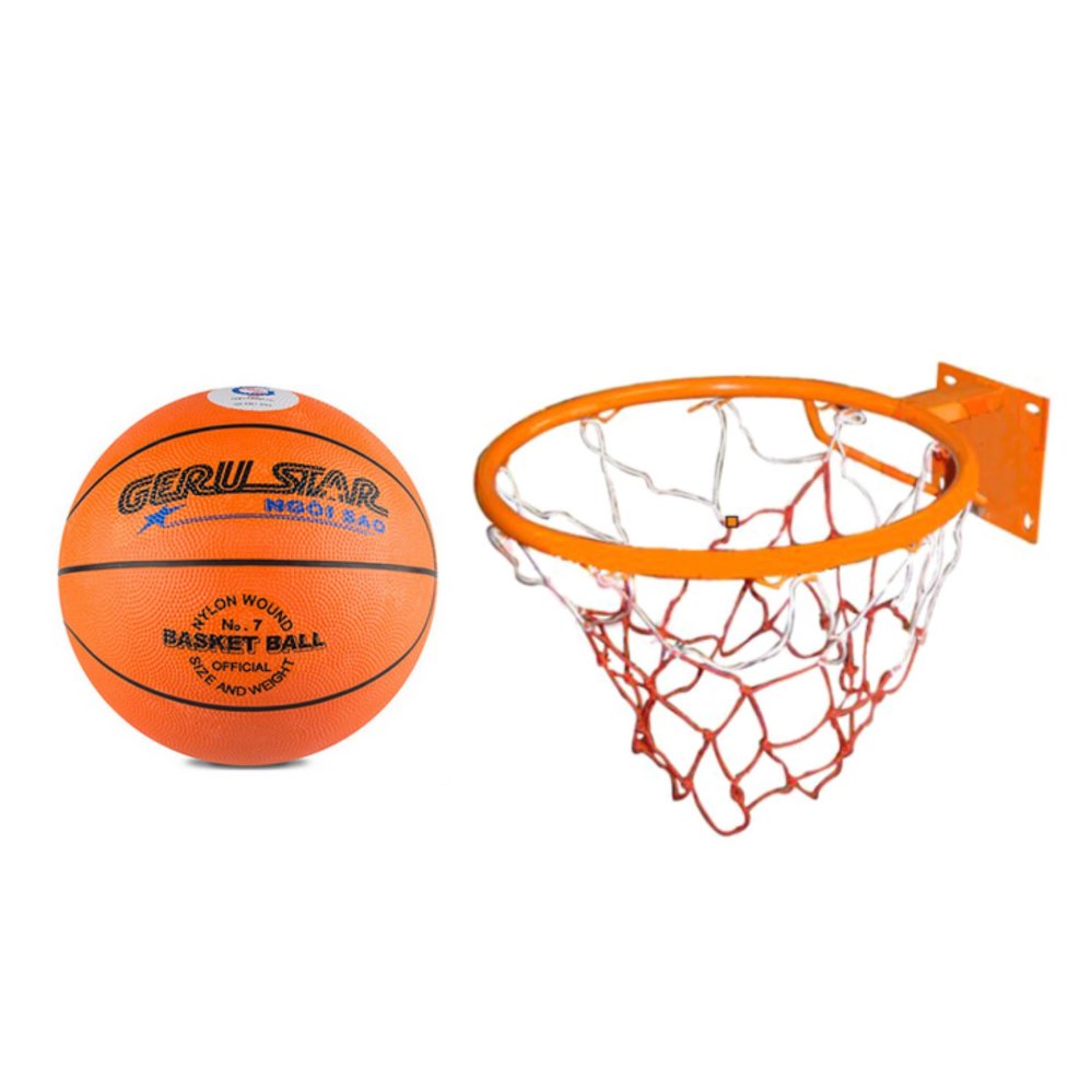 Bộ quả bóng rổ Gerustar số 7 và vành rổ ZENO 40cm
