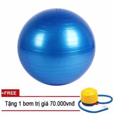 Bóng tập Yoga Trơn 75cm Sportmax – Màu Xanh + Tặng 1 bơm tay mini