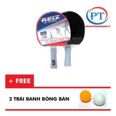 Cặp vợt bóng bàn Reiz (Đen, đỏ) tặng kèm 2 quả banh bóng bàn