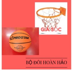 Combo bộ sản phẩm Vành bóng rổ 40cm + tang quả bóng rổ số 5 (Cam)