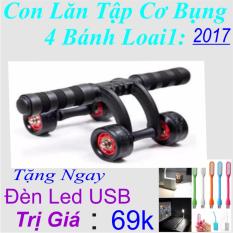 Con lăn 4 bánh tập cơ bụng cao cấp Loại Mới 2017 Tặng Ngay Đèn Led USB Trị Giá 69k