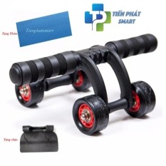 Con lăn tập cơ bụng 4 bánh cỡ lớn tặng (Thảm lót+ Tấm chặn nhựa ) – CÓ VÂN CHỐNG TRƯỢT CHẤT LƯỢNG TỐT