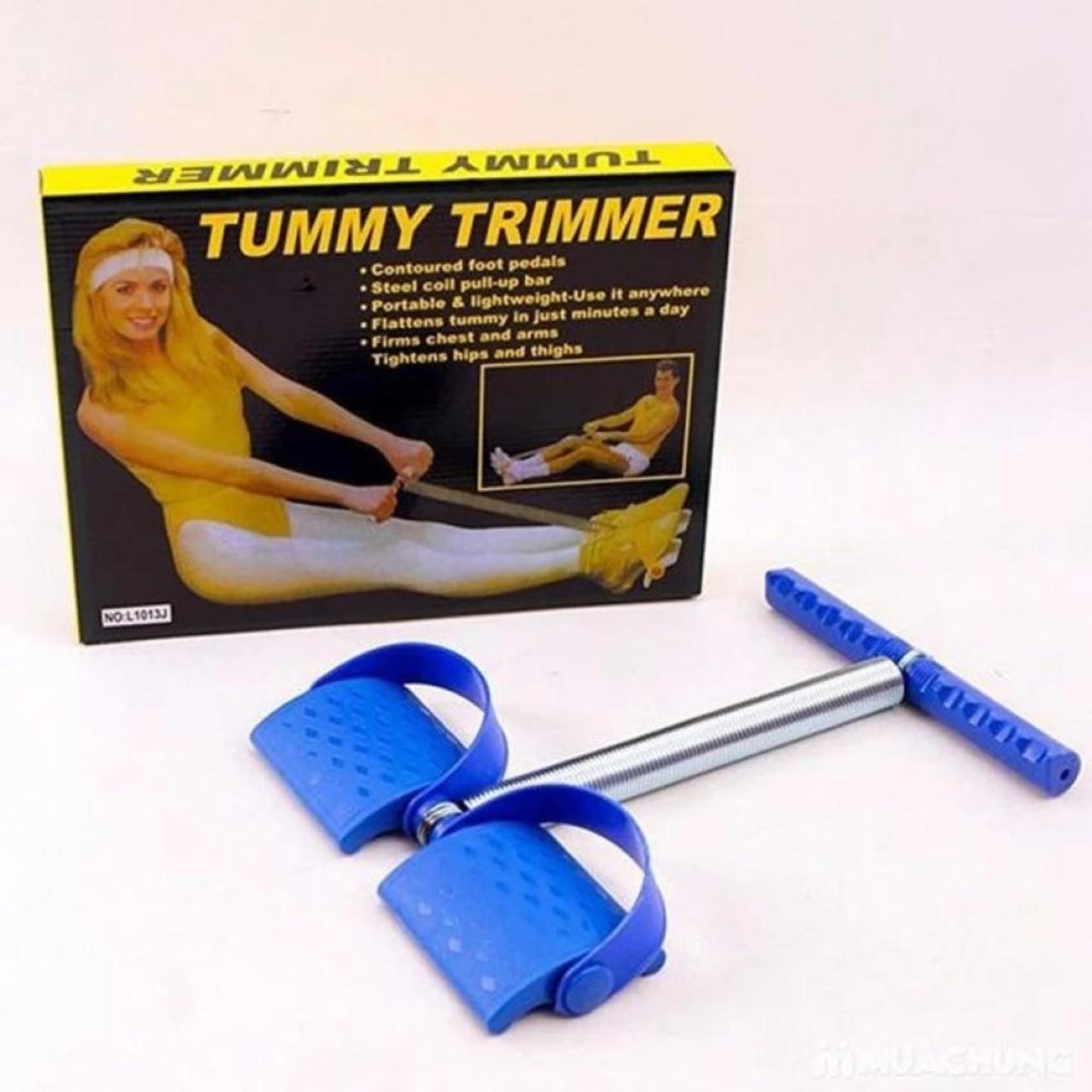 Dây Kéo Lò Xo Tập Lưng Bụng Tummy Trimmer( Xanh)