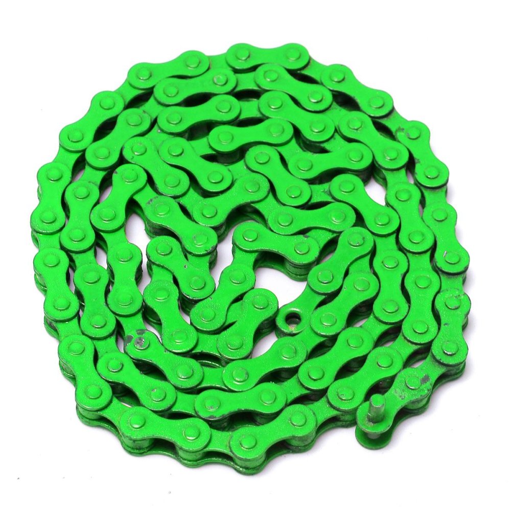 Dead coaster chain / road bike chain color / fixed gear track mountain bike chain / chain multiple colors / Dead coaster dedicated chain / single speed link Green - intl