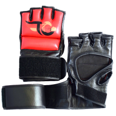 Găng Tay da hở ngón MMA TGB Sparring Gloves (Đen đỏ)