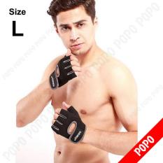 Găng tay tập GYM, có khóa dính (BLACK-L) găng tay nâng tạ, găng tay xe đạp độ bám cao, thoáng khí, thoát mồ hôi, mềm mại POPO Sports
