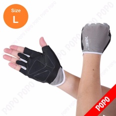 Găng tay tập GYM, mềm mai ôm cổ tay (GREY-L) găng tay nâng tạ, găng tay xe đạp độ bám cao, thoáng khí, thoát mồ hôi, mềm mại POPO Sports