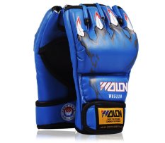 Găng tay thể thao hở ngón Wolon MMA 2 (Xanh)