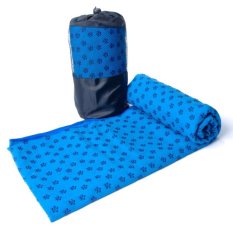 Khăn trải thảm tập Yoga với hạt PVC chống trơn GocgiadinhVN (xanh)