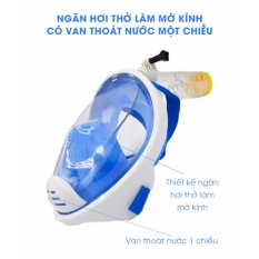 Kính lặn biển Full Face, View 180 có ống thở, gắn được camera hành trình