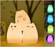Kobwa KOBWA LED Silicone Trẻ Em Đèn Ngủ, sạc USB Nhiều Màu Cho Bé Đi Nhà Trẻ Đèn Ngủ AN TOÀN KHÔNG CHỨA BPA Silicone, nhạy cảm Tập Điều Khiển và Hai Chế Độ Ánh Sáng. (phong phú Cát)-quốc tế
