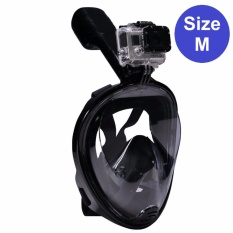 Mặt nạ lặn Full Face Size M gắn được GOPRO, SJCAM tầm nhìn 180 độ, Ống thở gắn liền ngăn nước POPO Collection