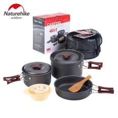 NatureHike Ngoài Trời Bộ Đồ Ăn Cắm Trại Đi Bộ Đường Dài Bộ Nồi 4 trọng 1 Dã Ngoại Cho 2-3 Người NH15T203-G-qu ốc tế