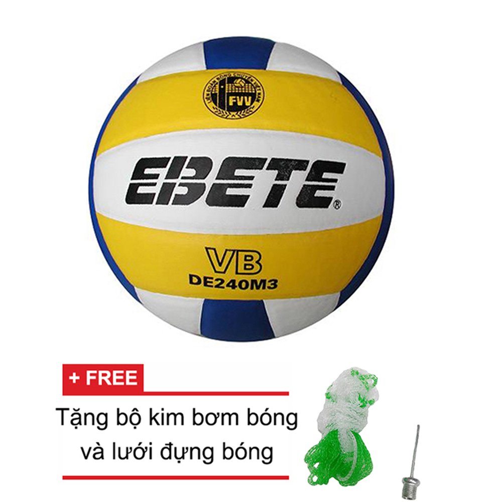 Quả bóng chuyền Động Lực Ebete DL 240M3 + Tặng bộ kim bơm bóng và lưới đựng bóng