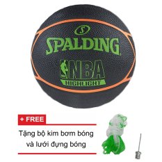 Quả bóng rổ Spalding NBA Highlight Series Outdoor Size 7 (Ngoài trời) + Tặng bộ kim bơm bóng và lưới đựng bóng