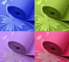 Thảm tập Gym và Yoga cao cấp hoa văn 6mm kèm túi đựng thảm (Xanh dương)