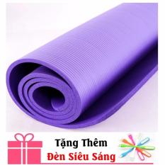 Thảm tập Yoga siêu bền loại dày 10mm TPE (Tím) CÓ TÚI ĐỰNG +TẶNG ĐÈN SIÊU SÁNG