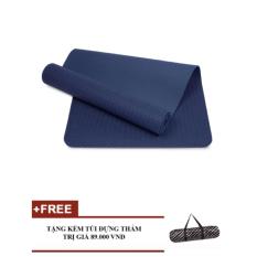 Thảm tập yoga tpe 8mm cao cấp kèm túi (xanh coban)