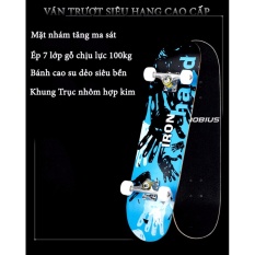 Ván trượt cao cấp cỡ lớn mặt nhám + Bánh cao su dẻo
