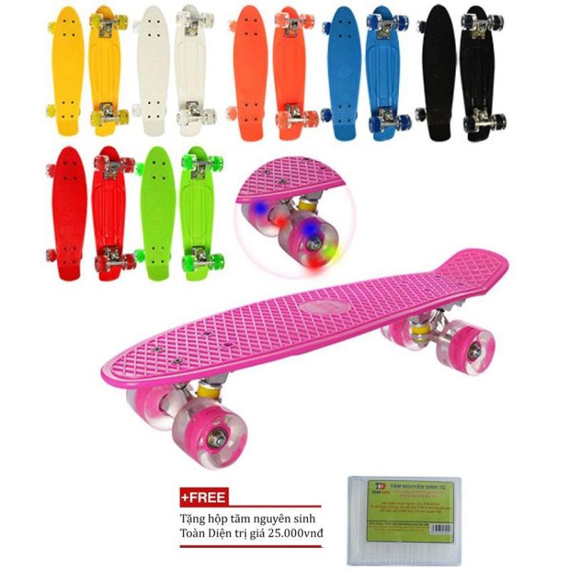 Giá bán Ván trượt thể thao gg24 chịu tải 100kg có đèn Led (Màu ngẫu nhiên) + Tặng hộp tăm NSTD